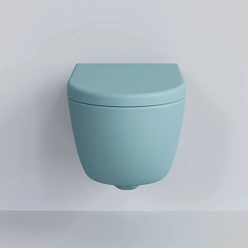 Унитаз подвесной Abner 103T20801R (545x360x330) матовый голубой безободковый с толстой крышкой 103T20801R-102T20801 Унитаз подвесной Abner 103T20801R (545x360x330) матовый голубой безободковый с толстой крышкой 103T20801R-102T20801