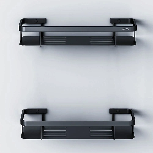 Полка AM.PM Sense L A7453222 прямая, двухъярусная, черный Полка AM.PM Sense L A7453222 прямая, двухъярусная, черный