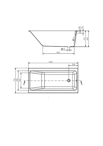 Акриловая ванна Cersanit CREA 150 (P-WP-CREA*150NL) Акриловая ванна Cersanit CREA 150 (P-WP-CREA*150NL)