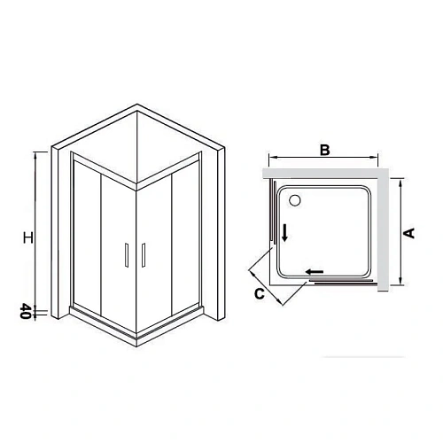 Душевой уголок RGW Hotel HO-311 (HO-31 + 2Z-41) 030631122-11 Душевой уголок RGW Hotel HO-311 (HO-31 + 2Z-41) 030631122-11