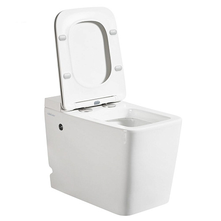Унитаз приставной ABBER Rechteck AC1212P белый с импульсным смывом с крышкой микролифт Унитаз приставной ABBER Rechteck AC1212P белый с импульсным смывом с крышкой микролифт