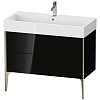 Картинка анонса товара «тумба под раковину duravit xviu xv45370b140 напольная 98 см черный глянцевый»