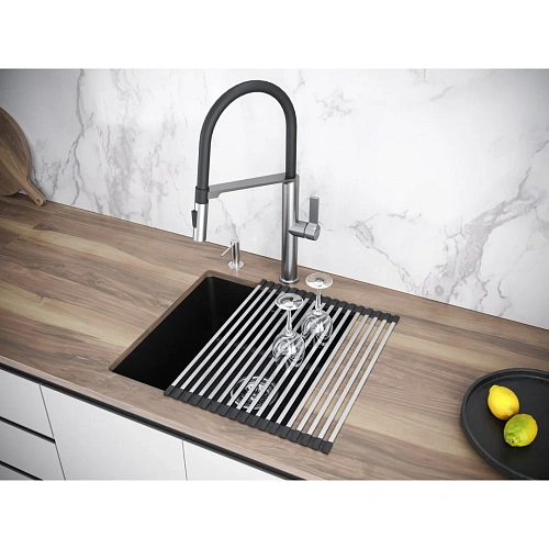 Кухонная мойка Paulmark LUMI 45UNI LU45-AN, антрацит, 455х460 Кухонная мойка Paulmark LUMI 45UNI LU45-AN, антрацит, 455х460