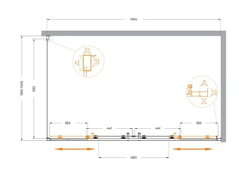 Душевой уголок CEZARES MOLVENO-AH-2/1-170/100-C-Cr-IV цвет профиля хром стекло прозрачное 1700x1000 мм Душевой уголок CEZARES MOLVENO-AH-2/1-170/100-C-Cr-IV цвет профиля хром стекло прозрачное 1700x1000 мм