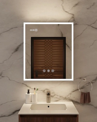 Зеркальный шкаф ArtDecco Elysian Reflect 60 AER06070MC в алюминиевой раме, с подсветкой Зеркальный шкаф ArtDecco Elysian Reflect 60 AER06070MC в алюминиевой раме, с подсветкой