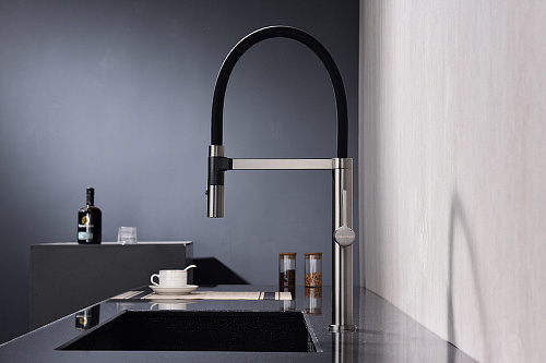 Смеситель для кухни Paulmark LEADER вороненая сталь Le214101-GM Смеситель для кухни Paulmark LEADER вороненая сталь Le214101-GM