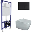Комплект унитаза BERGES MASCON Rimless с инсталляцией NOVUM, кнопка L5, сидение Toma Slim SO 043217 Комплект унитаза BERGES MASCON Rimless с инсталляцией NOVUM, кнопка L5, сидение Toma Slim SO 043217
