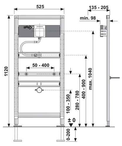 Инсталляция для писсуара Villeroy & Boch ViConnect 92198900 (9219 89 00) Инсталляция для писсуара Villeroy & Boch ViConnect 92198900 (9219 89 00)