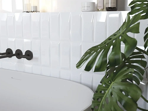 Плитка керамическая Cersanit Evolution кирпичи белый рельеф 20x44 EVG053 Плитка керамическая Cersanit Evolution кирпичи белый рельеф 20x44 EVG053