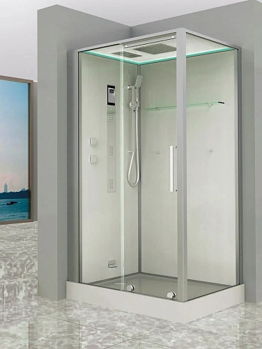 Душевая кабина Timo Premium HELMA (90x120x220) H-520R-T-CH/C стульчик прозрачный Душевая кабина Timo Premium HELMA (90x120x220) H-520R-T-CH/C стульчик прозрачный