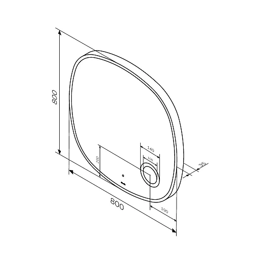 Зеркало AM.PM Func M8FMOX0803SA с LED-подсветкой, сенсорром Зеркало AM.PM Func M8FMOX0803SA с LED-подсветкой, сенсорром