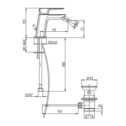 Смеситель для раковины Paini Cox 78PZ208 встраиваемый, черный матовый PVD Смеситель для раковины Paini Cox 78PZ208 встраиваемый, черный матовый PVD