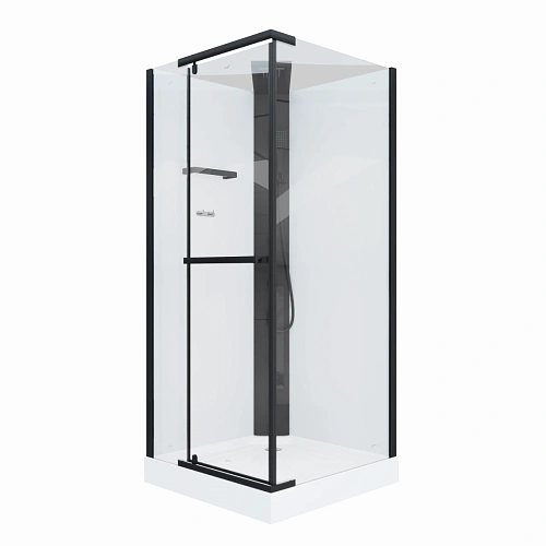 Душевая кабина Ceruttispa MiMi901B 90x90x215-225 профиль черный, стекло прозрачное Душевая кабина Ceruttispa MiMi901B 90x90x215-225 профиль черный, стекло прозрачное