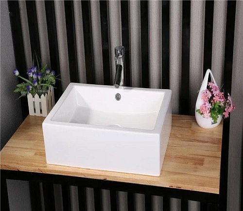 Раковина CeramaLux 9129 накладная, белый Раковина CeramaLux 9129 накладная, белый