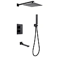 Душевая система ABBER Daheim AF8250B скрытого монтажа с изливом, термостат, черная матовая Душевая система ABBER Daheim AF8250B скрытого монтажа с изливом, термостат, черная матовая