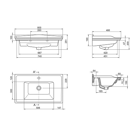 Раковина CeraStyle Kapadokya 80 036300-u-01 Раковина CeraStyle Kapadokya 80 036300-u-01