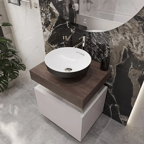 Комплект мебели STWORKI Ольборг 60 столешница дуб карпентер, без отверстий, с тумбой 60, с раковиной 536665 Комплект мебели STWORKI Ольборг 60 столешница дуб карпентер, без отверстий, с тумбой 60, с раковиной 536665