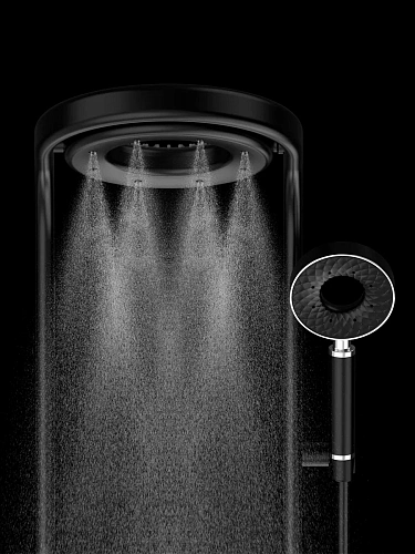 Душевая система AQUAme AQM 8004B с термостатом, Черный AQM8004B Душевая система AQUAme AQM 8004B с термостатом, Черный AQM8004B