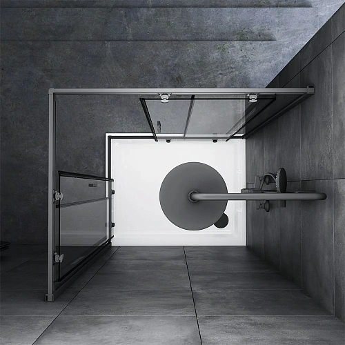 Душевой уголок AM.PM Gem S W93G-404-100280-BT 100х80 стекло прозрачное, профиль черный матовый Душевой уголок AM.PM Gem S W93G-404-100280-BT 100х80 стекло прозрачное, профиль черный матовый