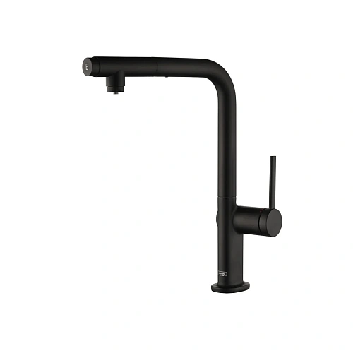 Смеситель для кухни AQUAme Cucina AQM9903MB с выдвижным изливом, с подключением к фильтру с питьевой водой, черный матовый Смеситель для кухни AQUAme Cucina AQM9903MB с выдвижным изливом, с подключением к фильтру с питьевой водой, черный матовый