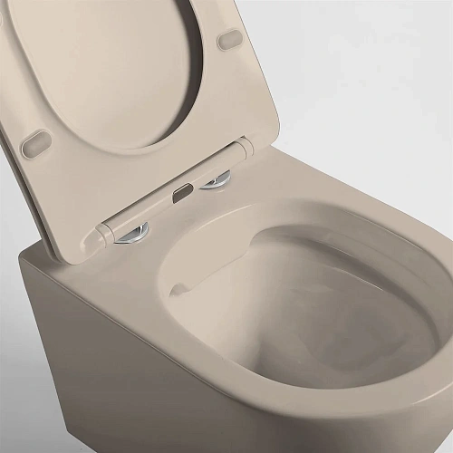 Унитаз подвесной Vincea Globo VT1-14SMC безободковый, цвет капучино мат., ультратонкое сиденье soft- Унитаз подвесной Vincea Globo VT1-14SMC безободковый, цвет капучино мат., ультратонкое сиденье soft-