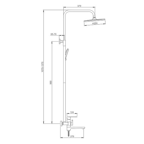 Душевая система Splenka S222.24.06, черный Душевая система Splenka S222.24.06, черный