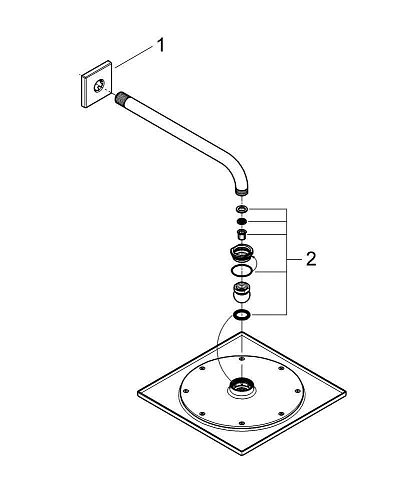 Верхний душ GROHE Rainshower F-series, 254х254 мм, хром (26060000) Верхний душ GROHE Rainshower F-series, 254х254 мм, хром (26060000)