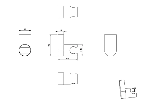 Держатель ручного душа Wonzon & Woghand черный матовый (WW-994207-MB) Держатель ручного душа Wonzon & Woghand черный матовый (WW-994207-MB)