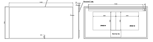Зеркало Boheme 543-140-G металлическая рама, подсветка, сенсор, антизапотевание, 140x70 Зеркало Boheme 543-140-G металлическая рама, подсветка, сенсор, антизапотевание, 140x70