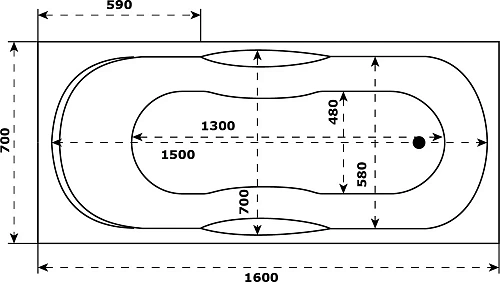 Акриловая ванна DIWO Ярославль 160x70 прямоугольная, пристенная, российская 511155 Акриловая ванна DIWO Ярославль 160x70 прямоугольная, пристенная, российская 511155