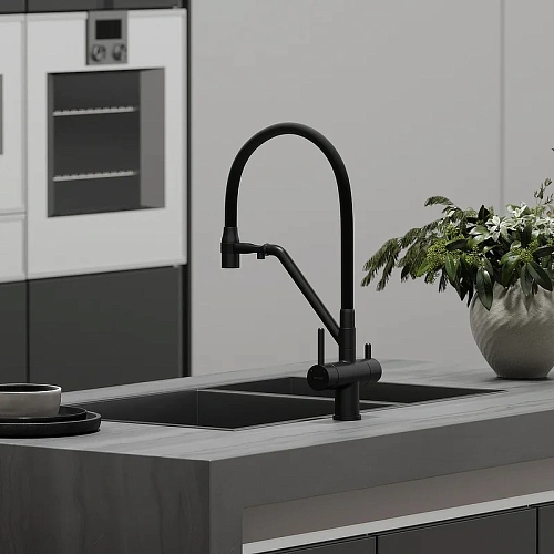 Смеситель для кухни Sancos Dora SC4003MB под фильтр, черный матовый Смеситель для кухни Sancos Dora SC4003MB под фильтр, черный матовый