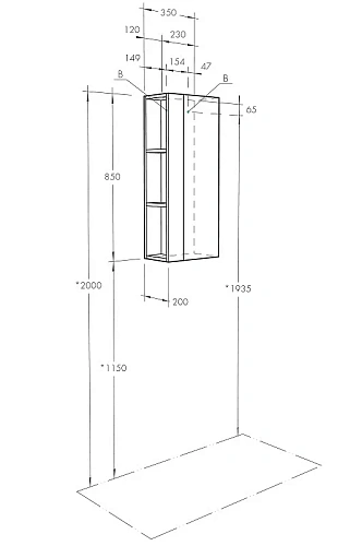 Шкаф-пенал Aquaton Терра 1-створчатый дуб кантри, антрацит 1A247503TEKA0 Шкаф-пенал Aquaton Терра 1-створчатый дуб кантри, антрацит 1A247503TEKA0
