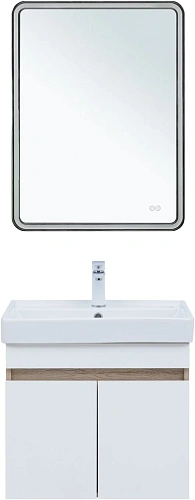 Тумба под раковину Aquanet Оптима 60 00344799 дуб светлый/белый сатин Тумба под раковину Aquanet Оптима 60 00344799 дуб светлый/белый сатин