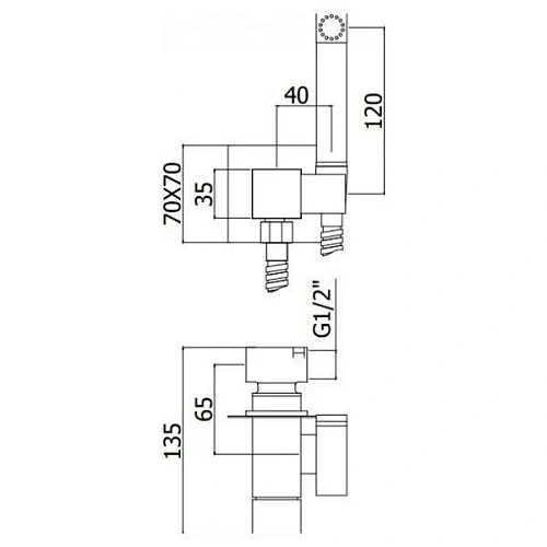Гигиенический душ Paffoni Tweet Square ZDUP112CR (с внутренней частью) Гигиенический душ Paffoni Tweet Square ZDUP112CR (с внутренней частью)