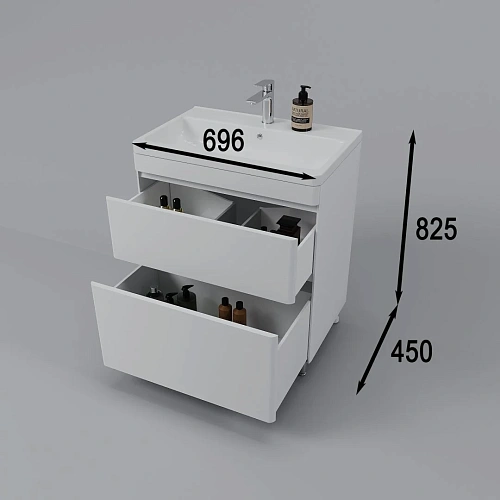 Тумба под раковину Style Line Атлантика 70, Люкс антискрейч, PLUS напольная СС-00002342 Тумба под раковину Style Line Атлантика 70, Люкс антискрейч, PLUS напольная СС-00002342