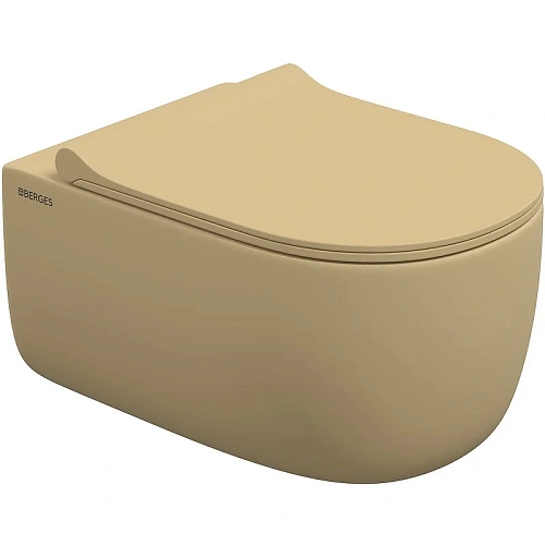 Унитаз подвесной BERGES EGO XL Rimless сиденье EGO XL Slim SO матовый кашемир, микролифт , быстросъе 083211 Унитаз подвесной BERGES EGO XL Rimless сиденье EGO XL Slim SO матовый кашемир, микролифт , быстросъе 083211