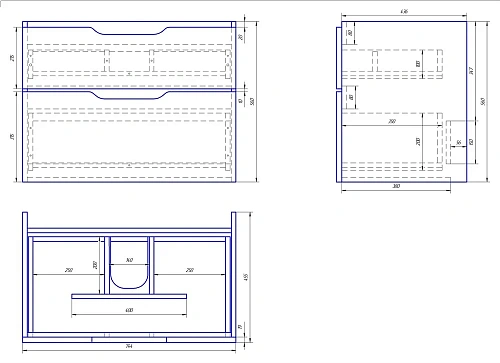 Тумба под раковину DREJA Q, 80 см, подвесная, 2 ящика, белый глянец 99.0003 Тумба под раковину DREJA Q, 80 см, подвесная, 2 ящика, белый глянец 99.0003