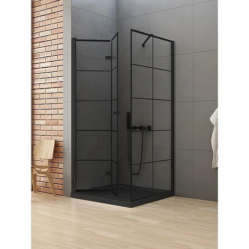 Душевой уголок NEW TRENDY NEW SOLEO BLACK L 90x90x195 D-0289A/D-0120B (черный) Душевой уголок NEW TRENDY NEW SOLEO BLACK L 90x90x195 D-0289A/D-0120B (черный)