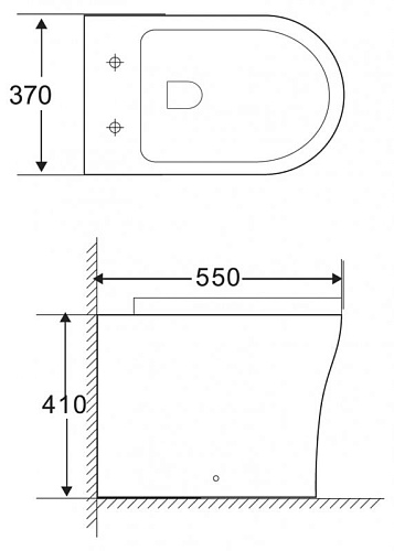 Унитаз приставной BelBagno Ancona BB1224CBR-P без сиденья Унитаз приставной BelBagno Ancona BB1224CBR-P без сиденья