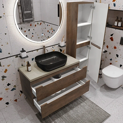 Тумба со столешницей и раковиной BelBagno ETNA 80 etna80rw-kepmco-1302h301-set подвесная ETNA80RW-KEPMCO-1302H301-SET Тумба со столешницей и раковиной BelBagno ETNA 80 etna80rw-kepmco-1302h301-set подвесная ETNA80RW-KEPMCO-1302H301-SET