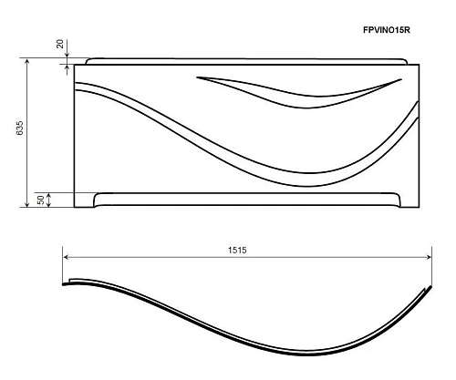 Экран для ванны фронтальный Timo FPVINO15R 150 см Экран для ванны фронтальный Timo FPVINO15R 150 см