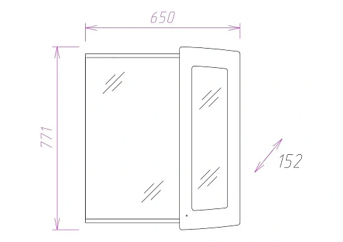 Зеркальный шкаф Onika ВАЛЕНСИЯ 65.01 правый 206532 Зеркальный шкаф Onika ВАЛЕНСИЯ 65.01 правый 206532