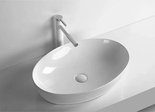 Раковина Ceruttispa CR8023 610х410х145 накладная, белая, овал Раковина Ceruttispa CR8023 610х410х145 накладная, белая, овал