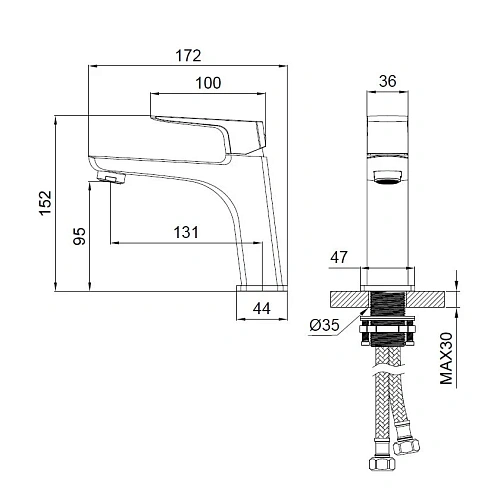 Смеситель для раковины Wonzon & Woghand FORZA хром (WW-139031-CR) Смеситель для раковины Wonzon & Woghand FORZA хром (WW-139031-CR)