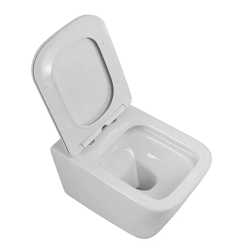 Унитаз подвесной BelBagno DUE 2.0 BB7107CHR/SC безободковый c сиденьем Унитаз подвесной BelBagno DUE 2.0 BB7107CHR/SC безободковый c сиденьем