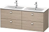 Тумба под раковину Duravit Brioso BR410601031 подвесная 129 см сосна серебристая