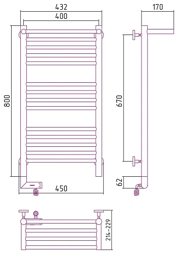 Полотенцесушитель электрический Сунержа Богема с полкой 2.0 800х400 МЭМ левый 7011-5206-8040 RAL 701 Полотенцесушитель электрический Сунержа Богема с полкой 2.0 800х400 МЭМ левый 7011-5206-8040 RAL 701