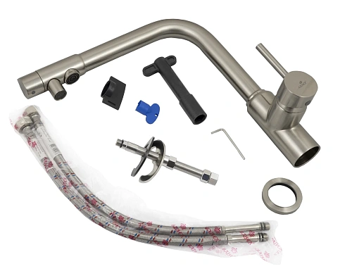 Смеситель для кухни Kaiser 13044-5 серебо с фильтром Барьер Эксперт Slim Классик. БР13044-5 Смеситель для кухни Kaiser 13044-5 серебо с фильтром Барьер Эксперт Slim Классик. БР13044-5