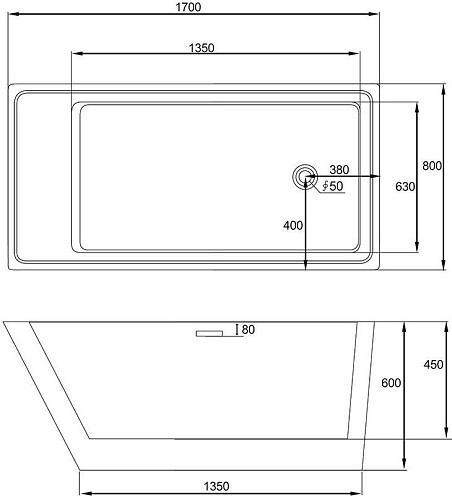 Ванна отдельностоящая ABBER AB9208 акриловая Ванна отдельностоящая ABBER AB9208 акриловая