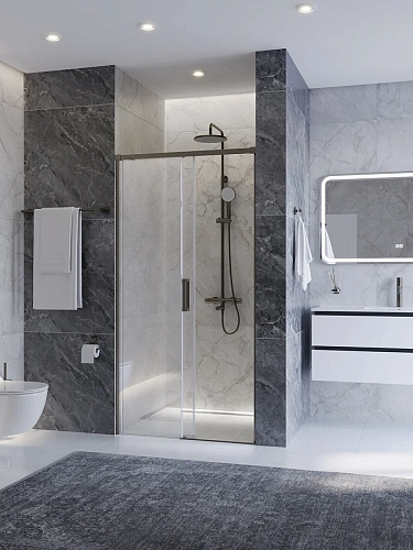 Душевой уголок CEZARES PLANE-P-1-100-C-GM Душевой уголок CEZARES PLANE-P-1-100-C-GM